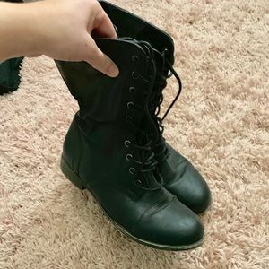 Black combat boots size 8